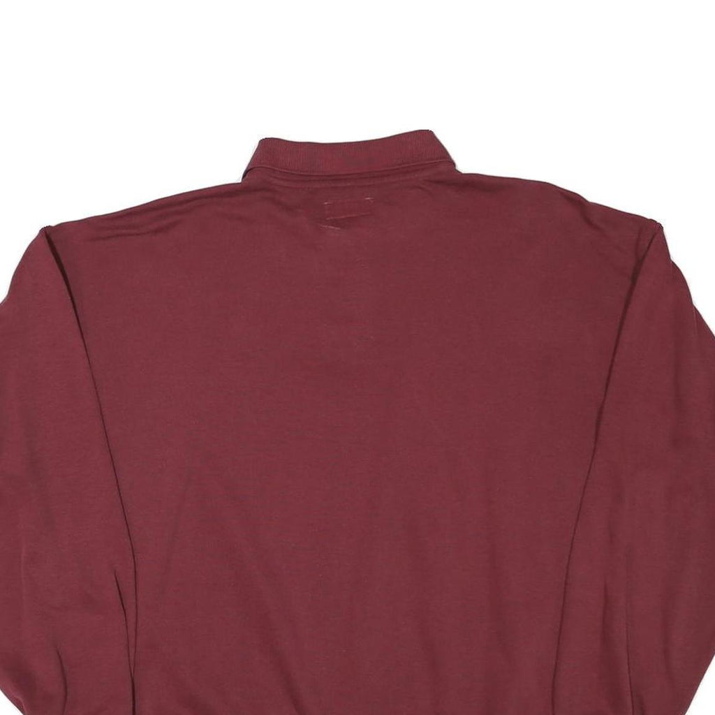SWITCHER Mens Maroon Polo Collar L Cotton Blend Casual Sweatshirt Pullover