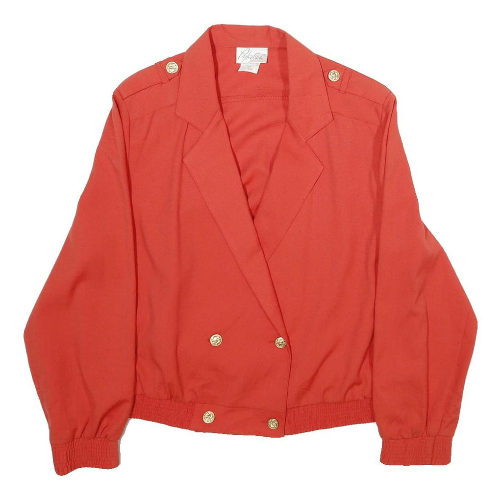 PYKETTES Womens Red Jacket Button UK 20 Polyester Blend Classic Elegant Design
