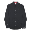 TOMMY HILFIGER Mens Black Slim Fit Shirt S Cotton Blend Casual Button Down