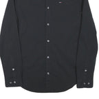 TOMMY HILFIGER Mens Black Slim Fit Shirt S Cotton Blend Casual Button Down