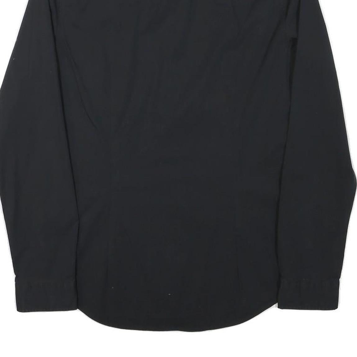 TOMMY HILFIGER Mens Black Slim Fit Shirt S Cotton Blend Casual Button Down