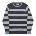 HILFIGER DENIM Mens Black & Grey Striped Pattern Plain Crew Neck Basic Knit M