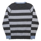 HILFIGER DENIM Mens Black & Grey Striped Pattern Plain Crew Neck Basic Knit M