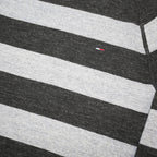 HILFIGER DENIM Mens Black & Grey Striped Pattern Plain Crew Neck Basic Knit M