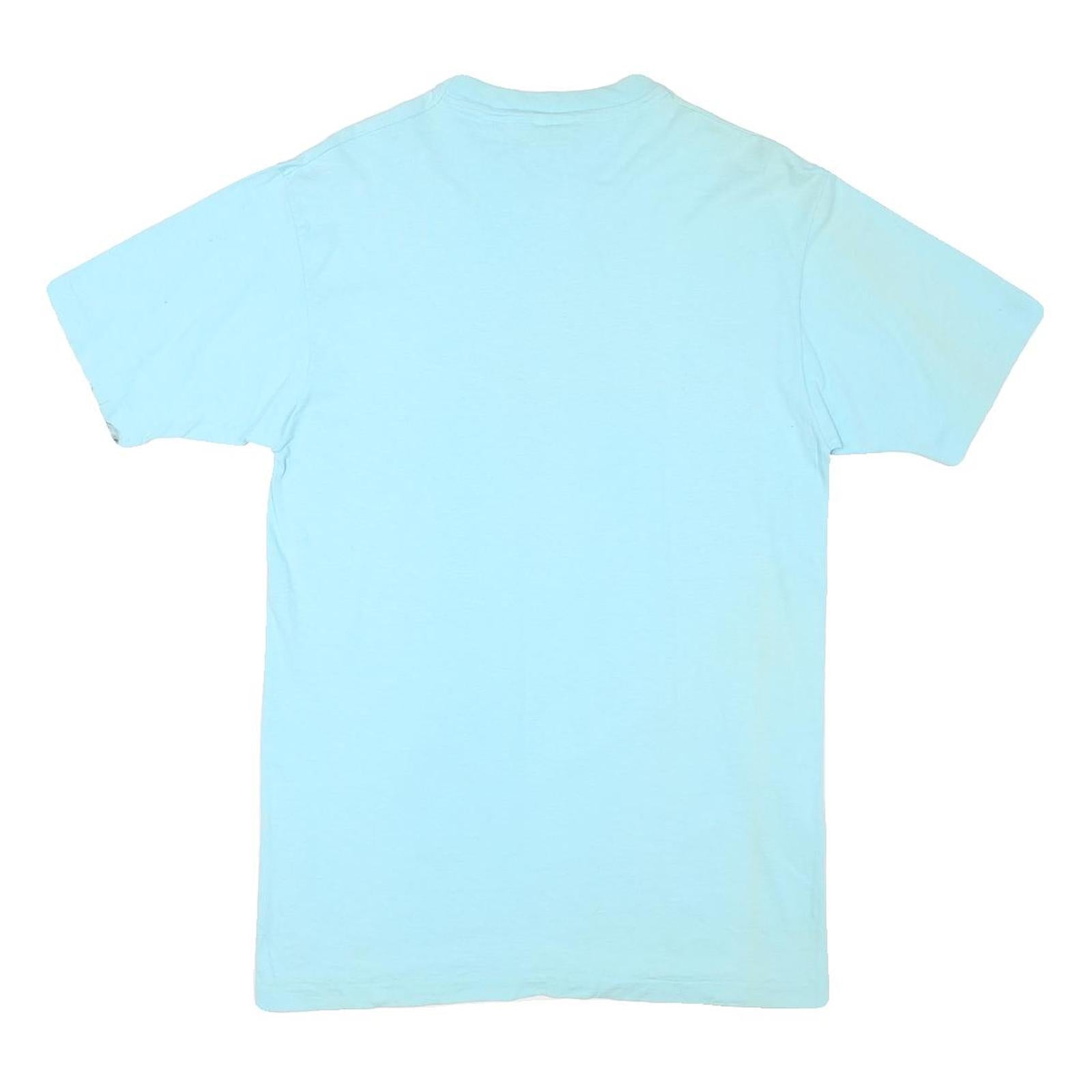 ANVIL Mens Blue Hard Rockin' Graphic T-Shirt L Short Sleeve Crew Neck Cotton