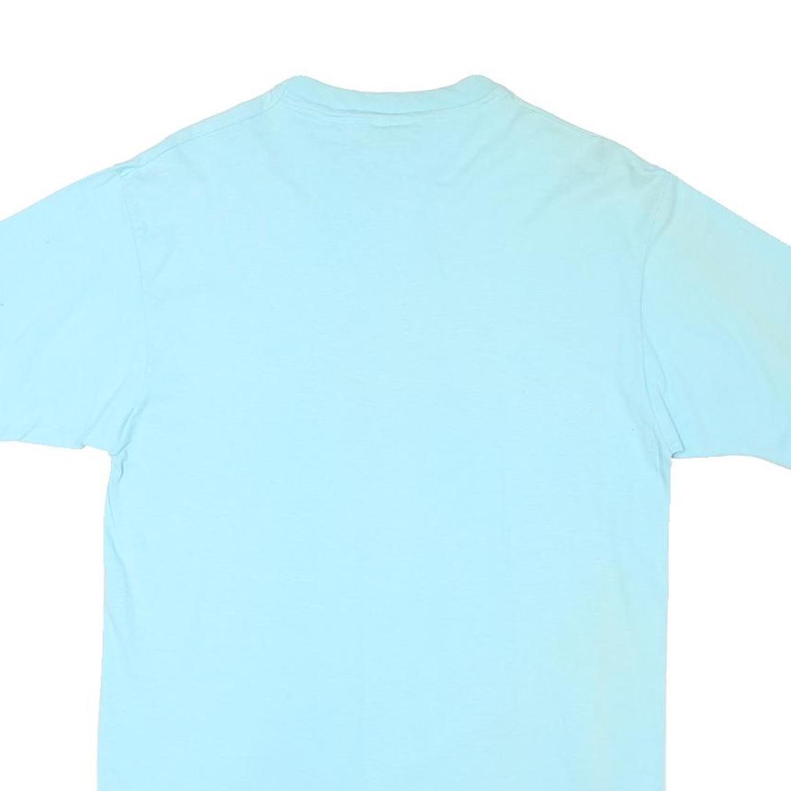 ANVIL Mens Blue Hard Rockin' Graphic T-Shirt L Short Sleeve Crew Neck Cotton