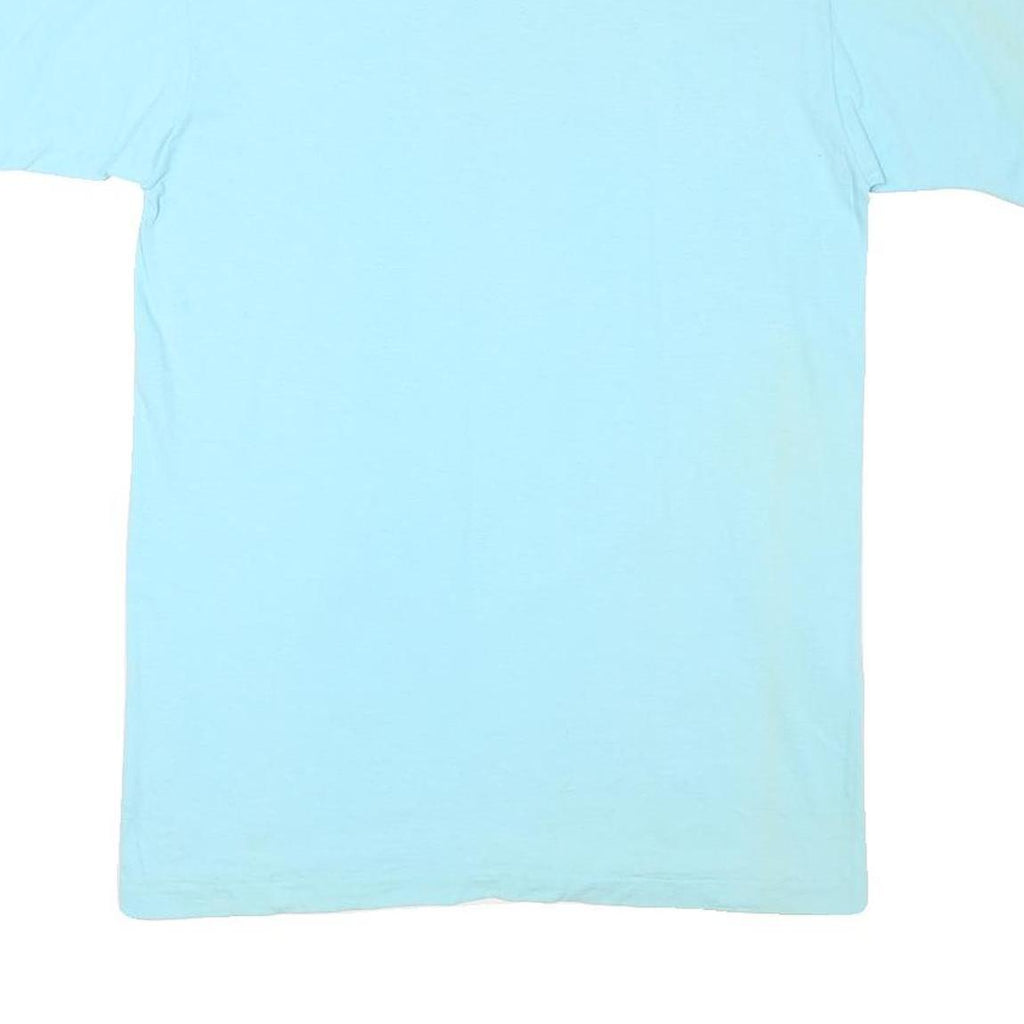 ANVIL Mens Blue Hard Rockin' Graphic T-Shirt L Short Sleeve Crew Neck Cotton