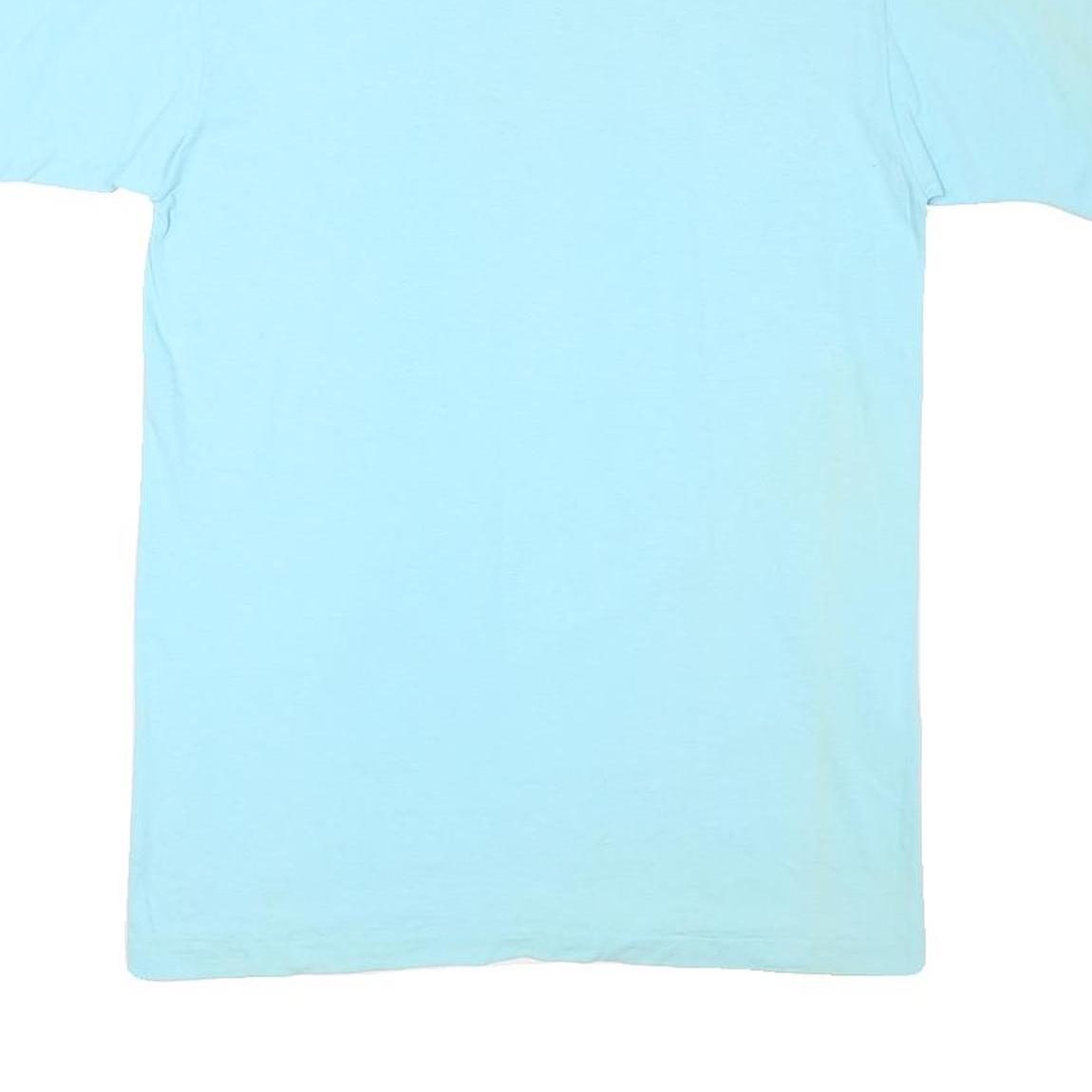 ANVIL Mens Blue Hard Rockin' Graphic T-Shirt L Short Sleeve Crew Neck Cotton