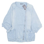 PROMOD Womens Blouse Blue 3/4 Sleeve L
