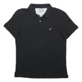 NAUTICA Mens Black Short Sleeve Polo Shirt L Slim Fit Cotton Blend