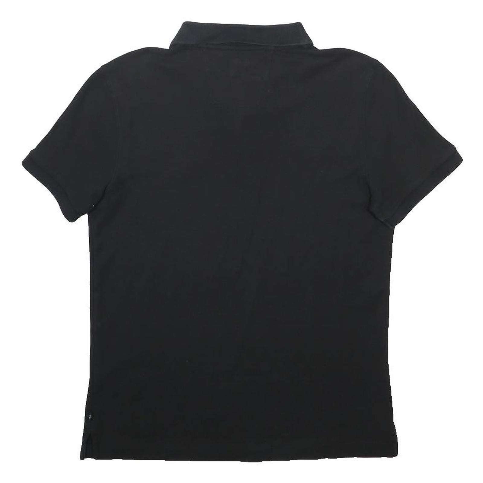 NAUTICA Mens Black Short Sleeve Polo Shirt L Slim Fit Cotton Blend