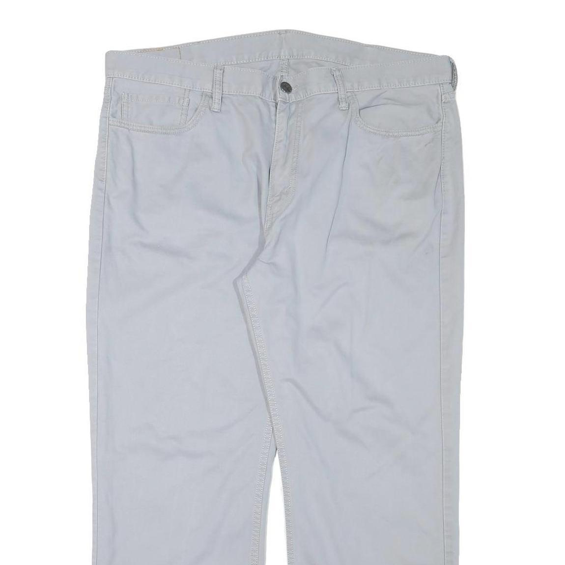 LEVI'S Mens Cotton Blend White Regular Straight Fit Trousers W40 L28 Casual