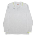KAPPA Mens Grey Long Sleeve Plain Polo Shirt XL Cotton Blend Casual Style