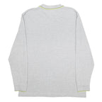 KAPPA Mens Grey Long Sleeve Plain Polo Shirt XL Cotton Blend Casual Style