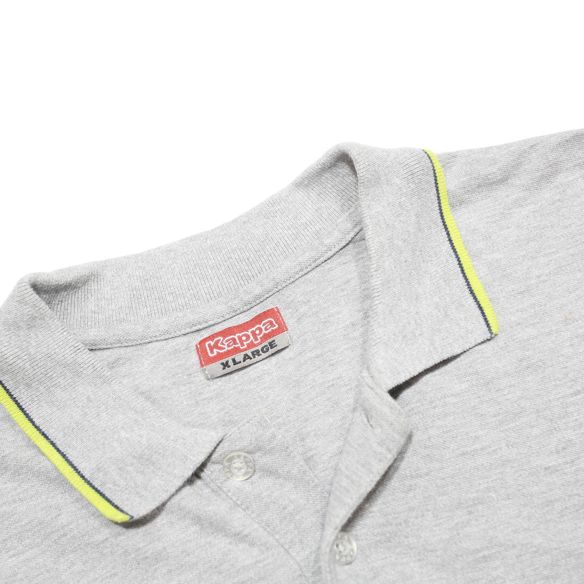 KAPPA Mens Grey Long Sleeve Plain Polo Shirt XL Cotton Blend Casual Style
