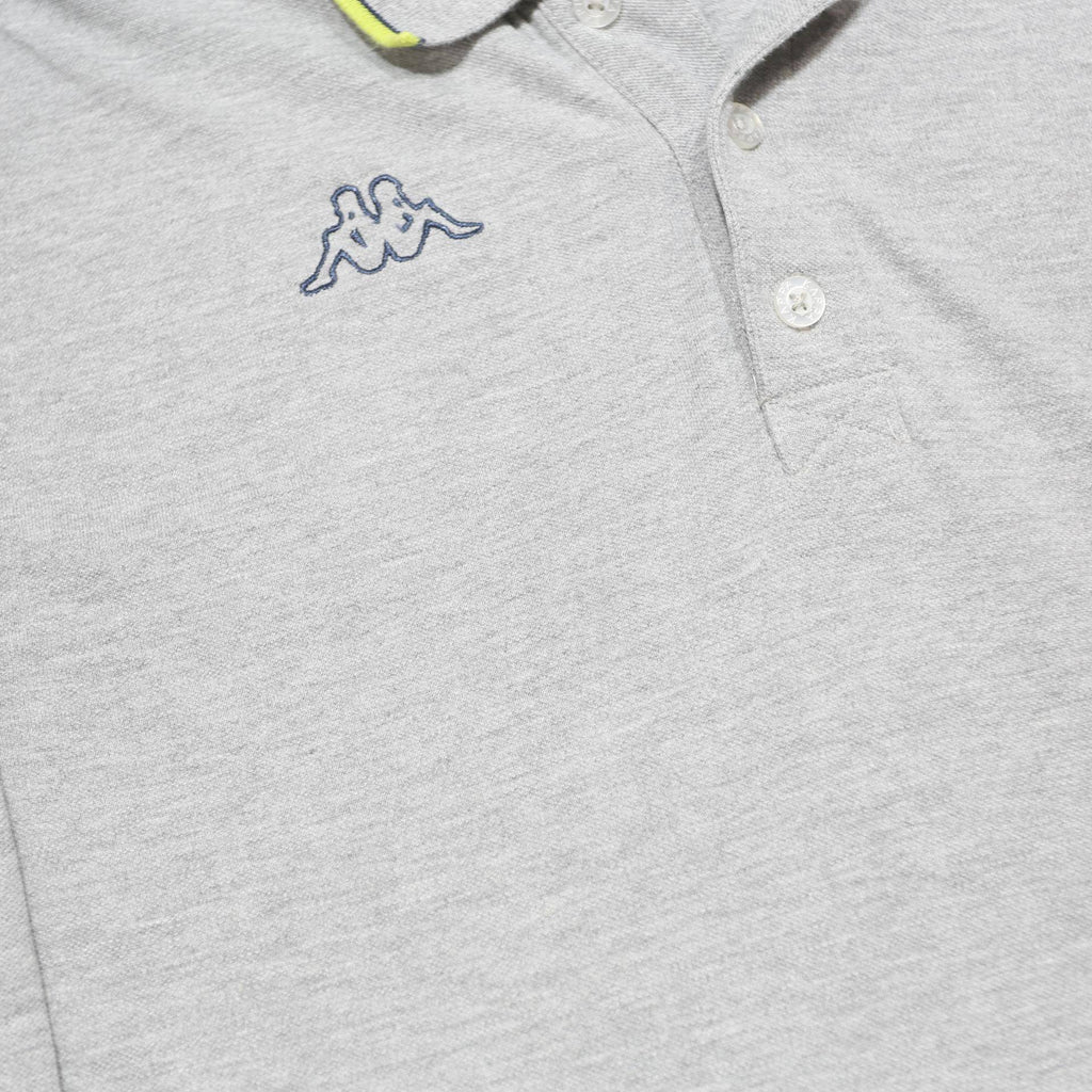 KAPPA Mens Grey Long Sleeve Plain Polo Shirt XL Cotton Blend Casual Style