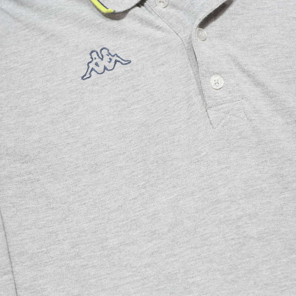 KAPPA Mens Grey Long Sleeve Plain Polo Shirt XL Cotton Blend Casual Style