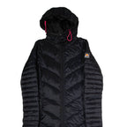 ELLESSE Womens Puffer Coat Black Hooded UK 8