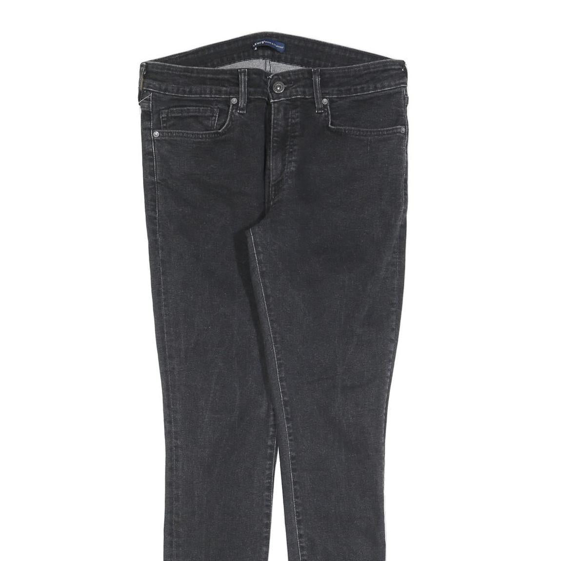 LEVI'S 711 Womens Slim Black Denim Raw Cotton Blend W30 L30 Skinny Jeans