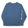 CARHARTT Mens Blue 2XL Long Sleeve Crew Neck Logo Print Cotton Blend T-Shirt