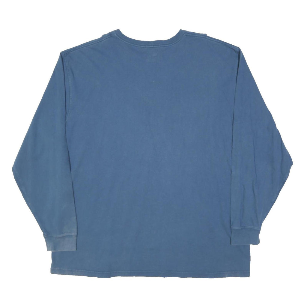 CARHARTT Mens Blue 2XL Long Sleeve Crew Neck Logo Print Cotton Blend T-Shirt