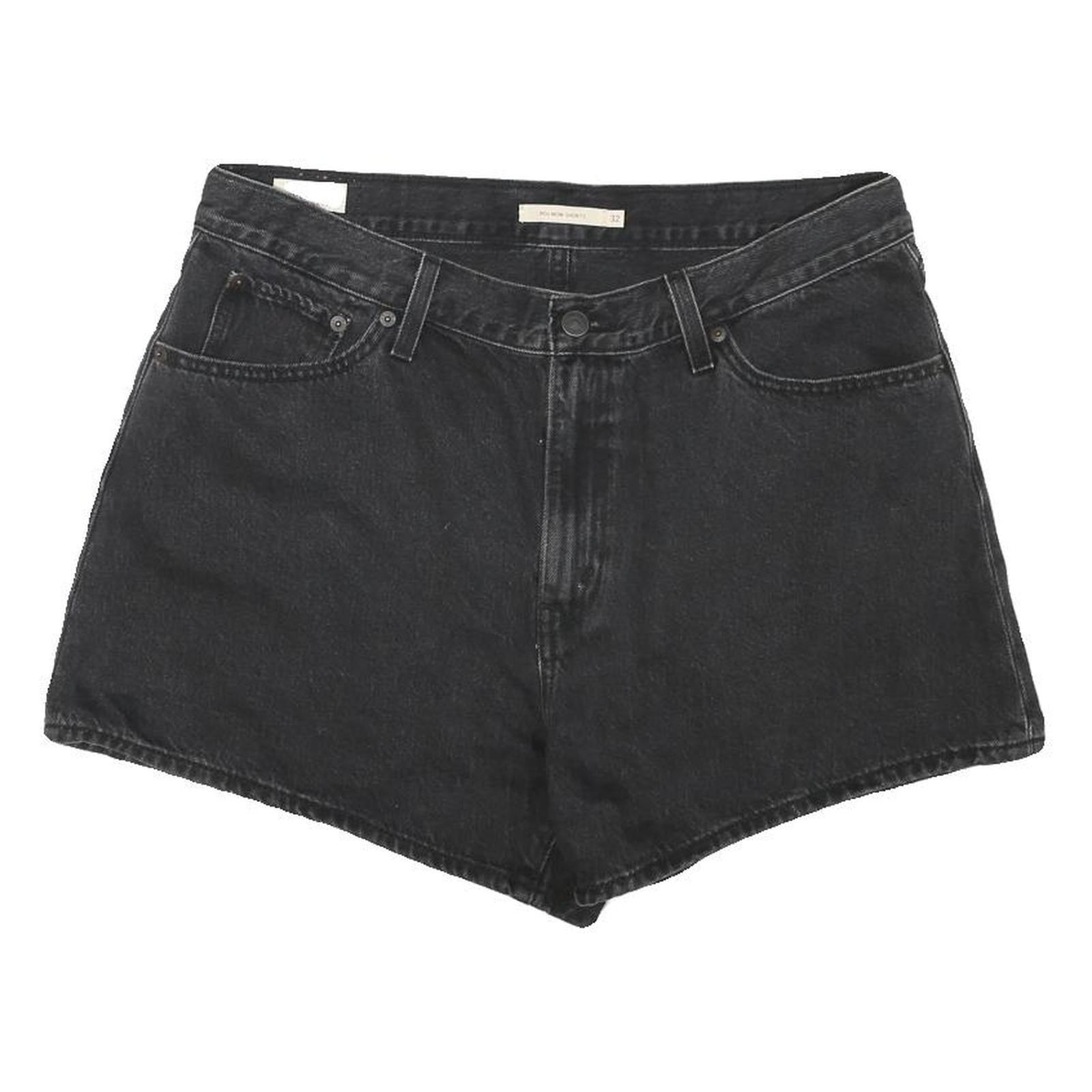 LEVI'S Womens Shorts Black Denim Casual L W34 Classic Fit Cotton Blend