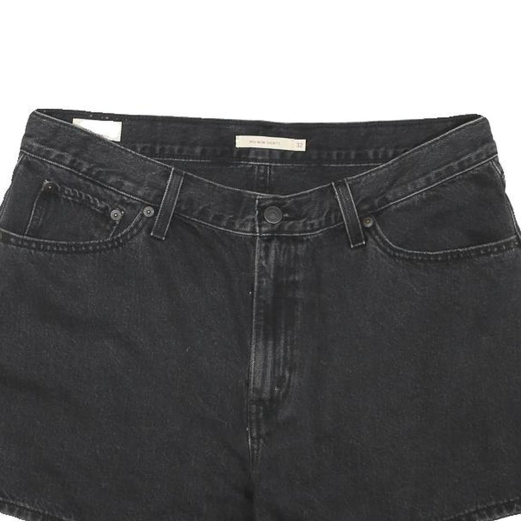 LEVI'S Womens Shorts Black Denim Casual L W34 Classic Fit Cotton Blend