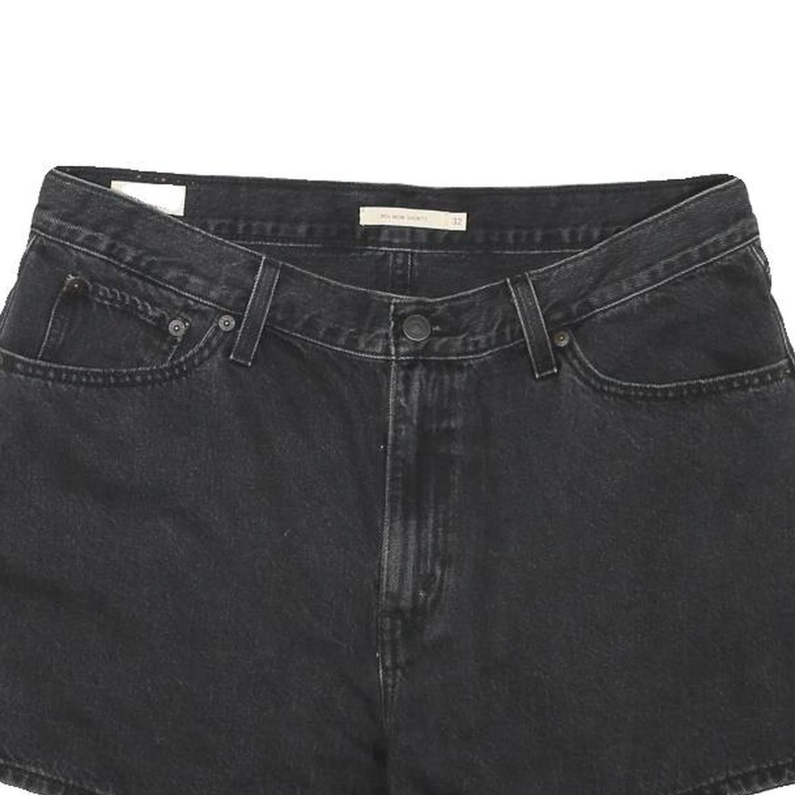 LEVI'S Womens Shorts Black Denim Casual L W34 Classic Fit Cotton Blend