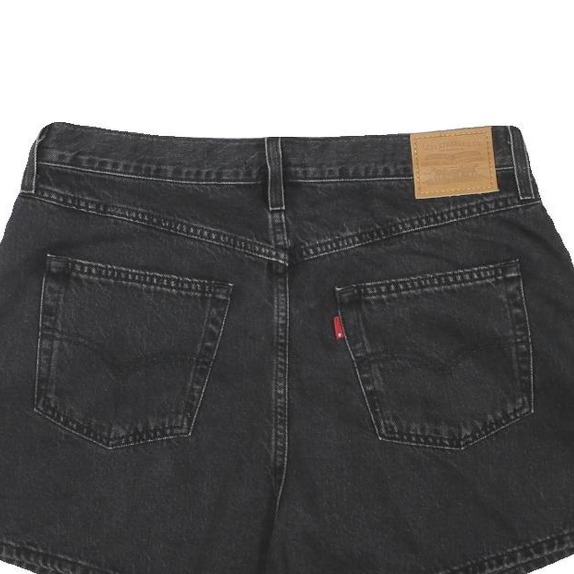 LEVI'S Womens Shorts Black Denim Casual L W34 Classic Fit Cotton Blend