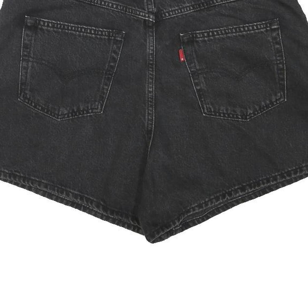 LEVI'S Womens Shorts Black Denim Casual L W34 Classic Fit Cotton Blend