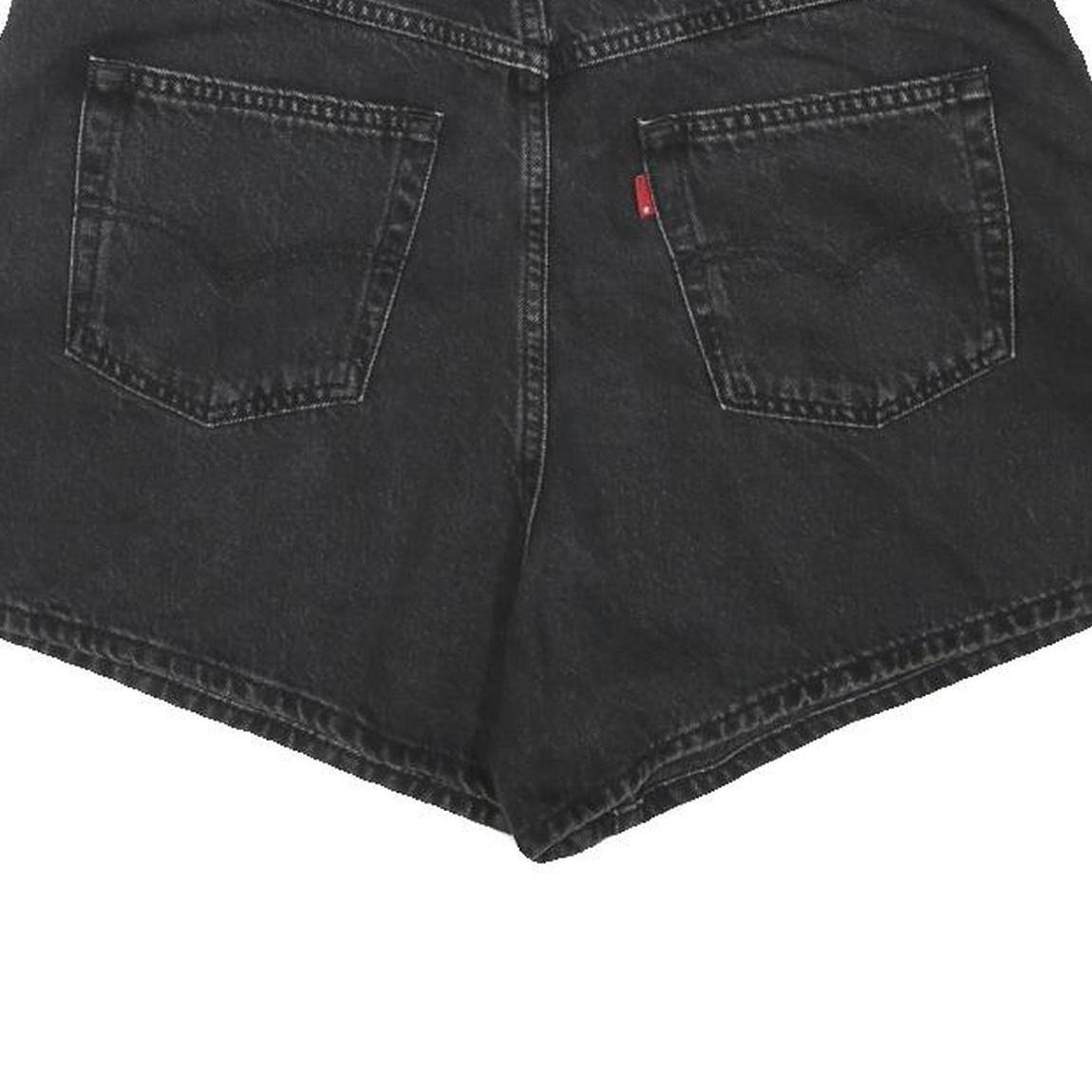 LEVI'S Womens Shorts Black Denim Casual L W34 Classic Fit Cotton Blend