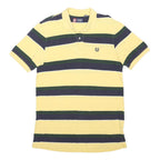 CHAPS Mens Yellow & Green Striped Short Sleeve Polo Shirt M Casual Cotton Blend