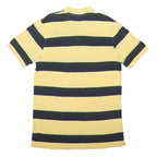 CHAPS Mens Yellow & Green Striped Short Sleeve Polo Shirt M Casual Cotton Blend