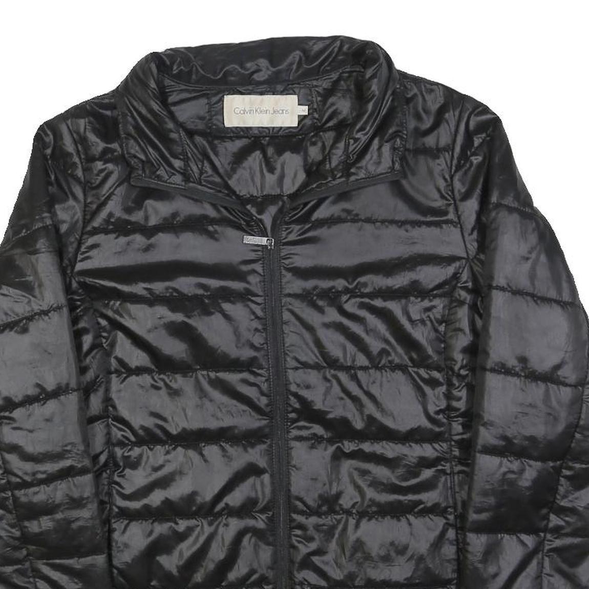 CALVIN KLEIN JEANS Womens Black Jacket M Polyester Blend Plain Zip Casual