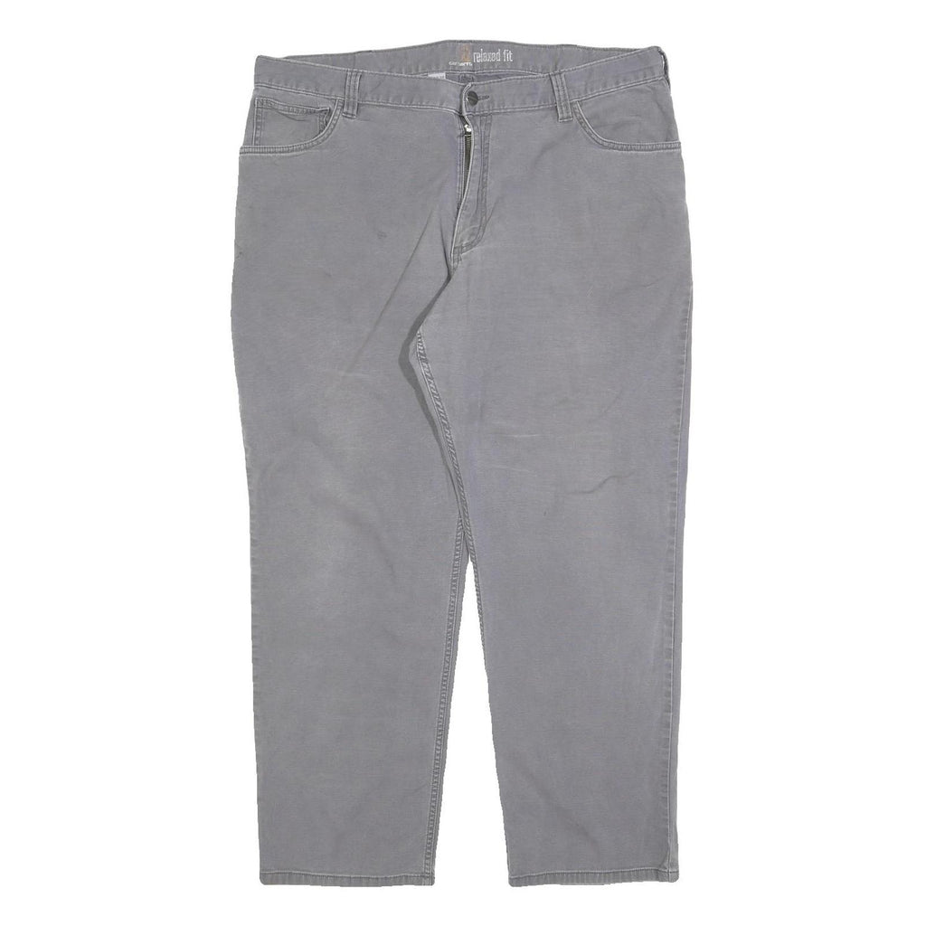 CARHARTT Mens Cotton Blend Relaxed Grey Trousers W40 L30 Casual Workwear Zip