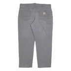CARHARTT Mens Cotton Blend Relaxed Grey Trousers W40 L30 Casual Workwear Zip