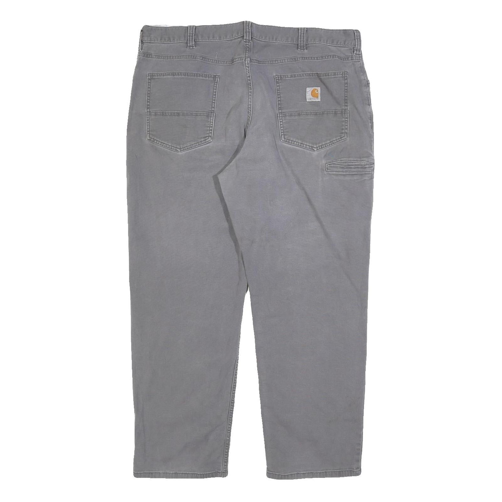 CARHARTT Mens Cotton Blend Relaxed Grey Trousers W40 L30 Casual Workwear Zip