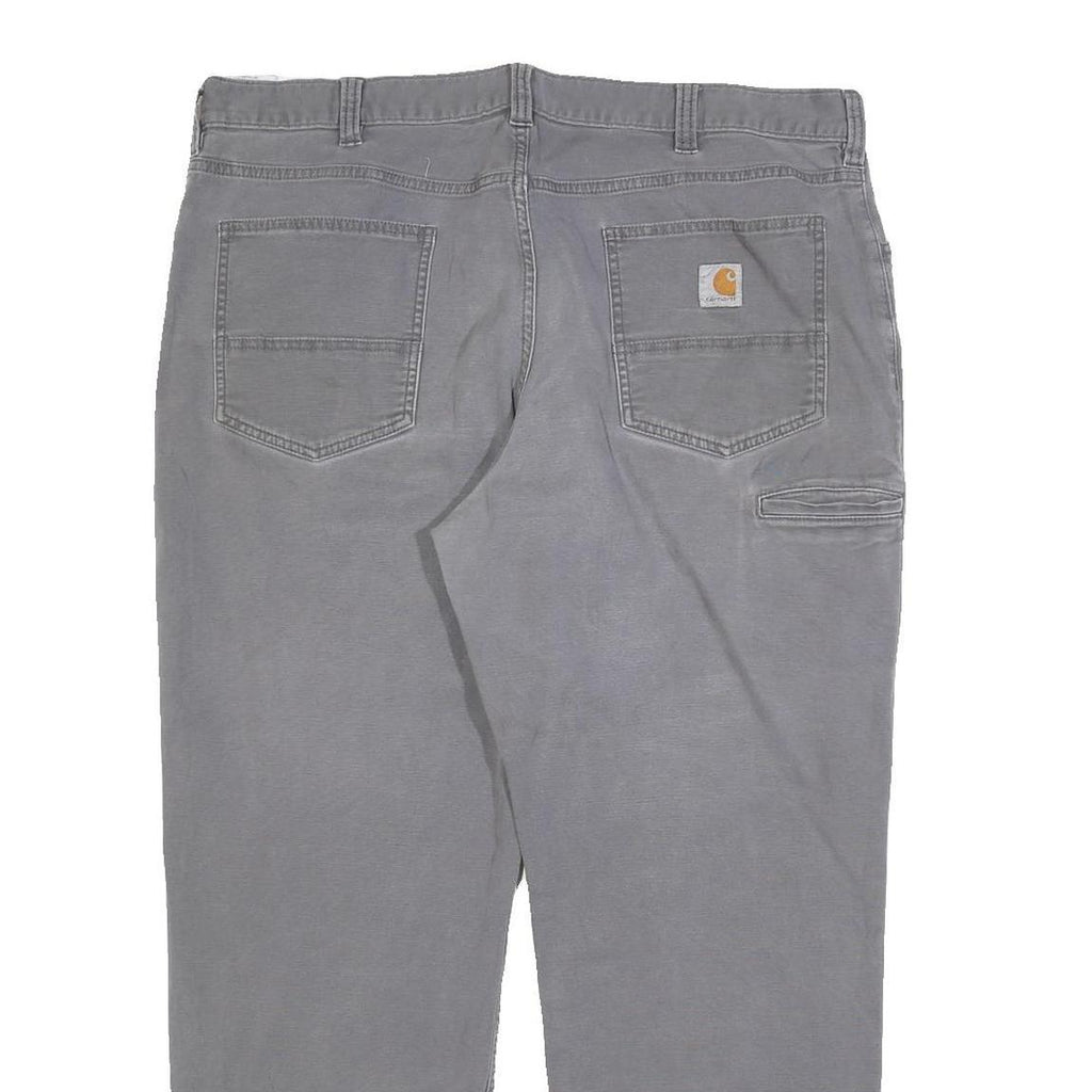 CARHARTT Mens Cotton Blend Relaxed Grey Trousers W40 L30 Casual Workwear Zip
