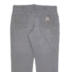 CARHARTT Mens Cotton Blend Relaxed Grey Trousers W40 L30 Casual Workwear Zip