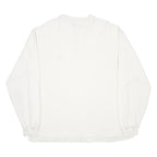 NAUTICA Mens White Henley Neck Sweatshirt L Cotton Pullover Casual Style