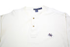 NAUTICA Mens White Henley Neck Sweatshirt L Cotton Pullover Casual Style
