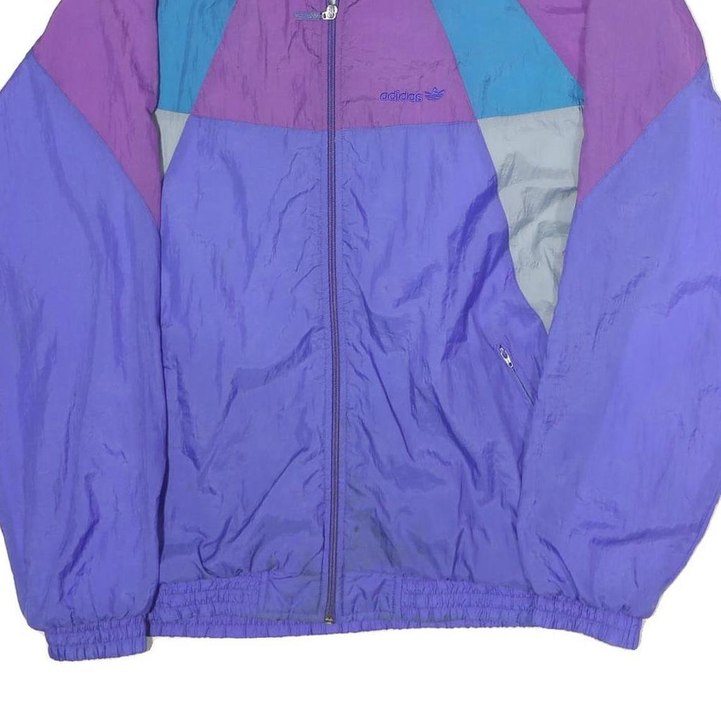 ADIDAS Mens Purple & Blue Colourblock Track Jacket M Polyester Athletic Zip
