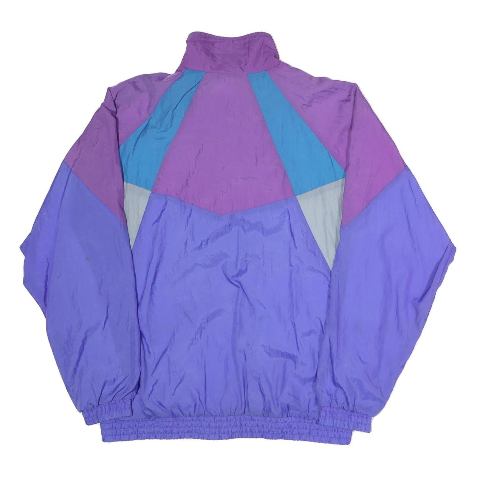 ADIDAS Mens Purple & Blue Colourblock Track Jacket M Polyester Athletic Zip