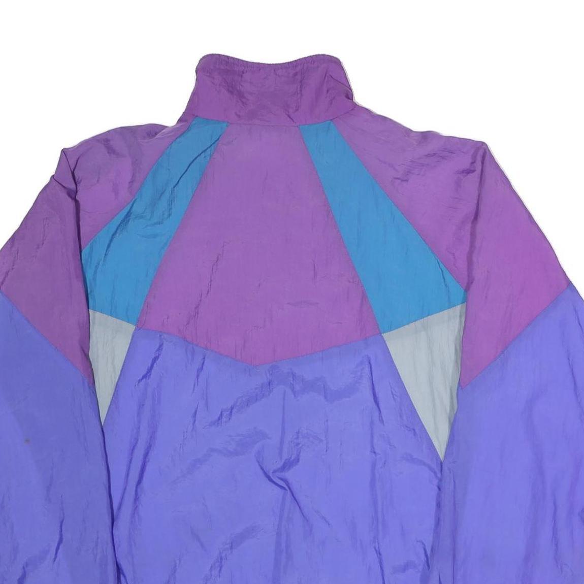 ADIDAS Mens Purple & Blue Colourblock Track Jacket M Polyester Athletic Zip