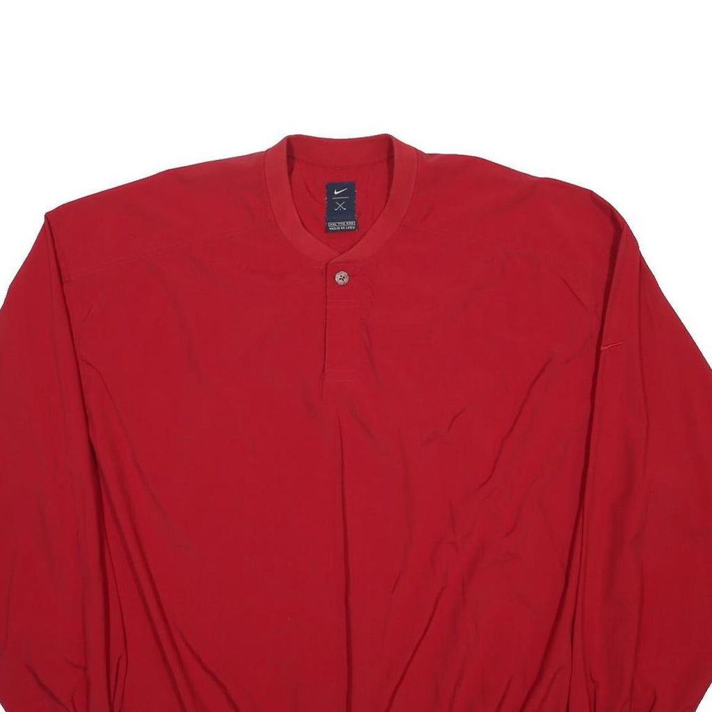NIKE Mens Red Crew Neck 2XL Lightweight Nylon Sweatshirt Pullover
