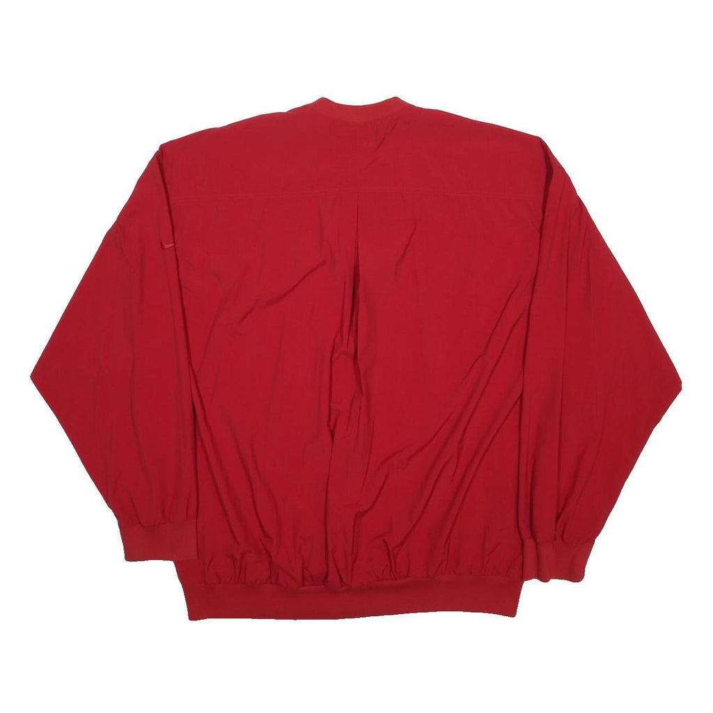 NIKE Mens Red Crew Neck 2XL Lightweight Nylon Sweatshirt Pullover