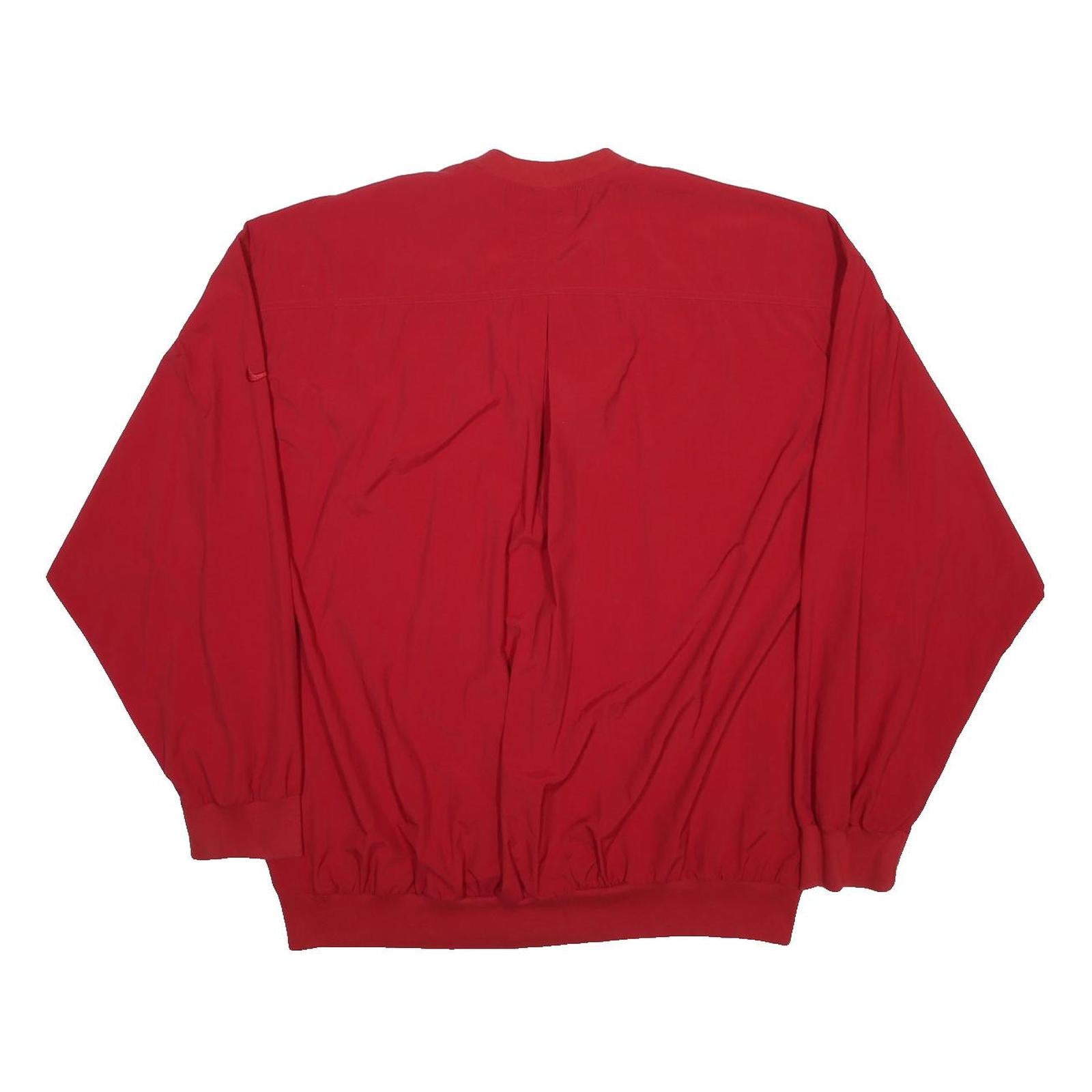 NIKE Mens Red Crew Neck 2XL Lightweight Nylon Sweatshirt Pullover