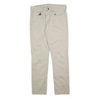 LEVI'S Mens Slim Beige Cotton Blend Trousers W34 L31 Zip Closure Classic Fit