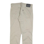 LEVI'S Mens Slim Beige Cotton Blend Trousers W34 L31 Zip Closure Classic Fit