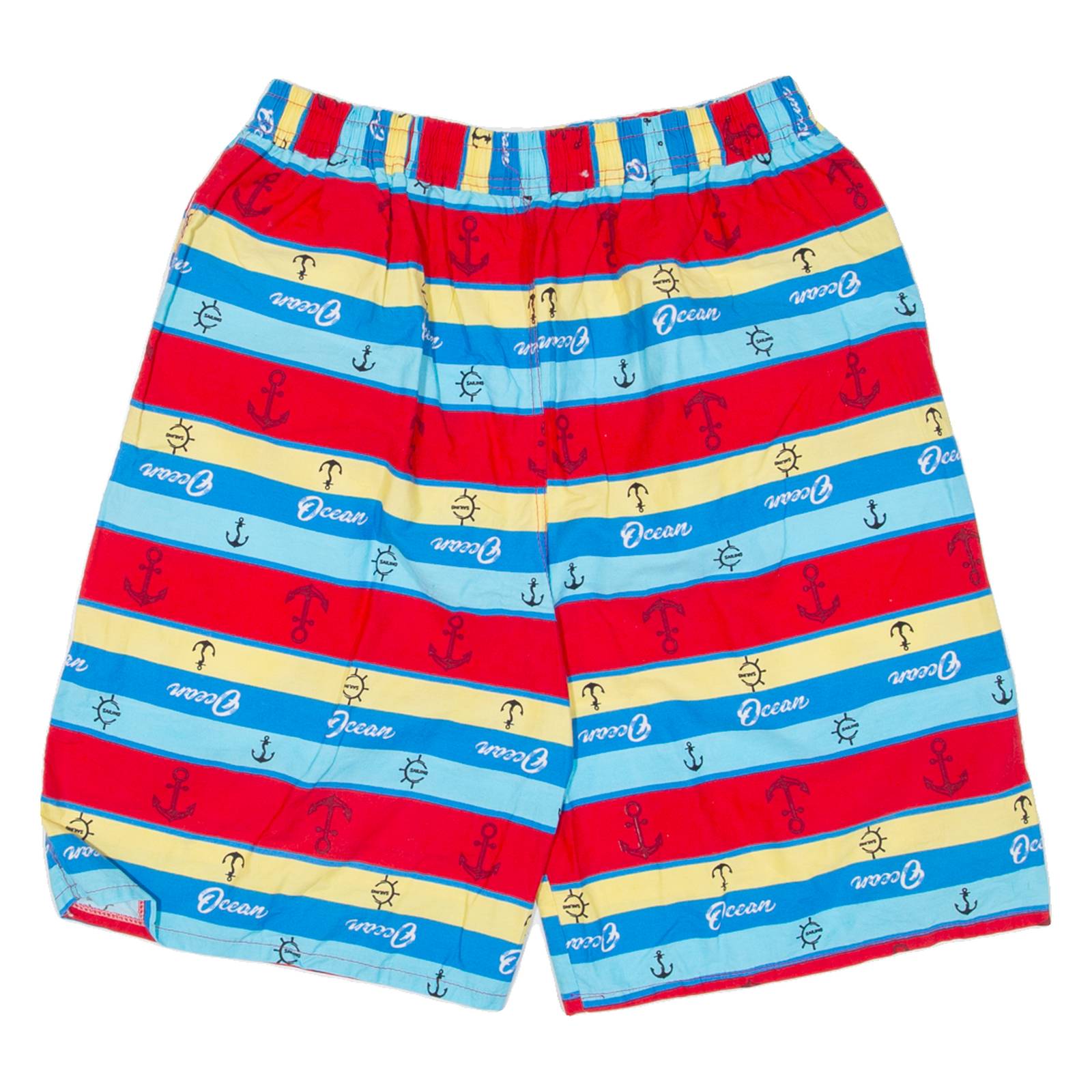 Mens Casual Shorts Red Striped L W28